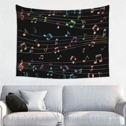 Tapestries Customised Hippie Music Notes Colourful Tapestry Wall Hanging Room Decor Bedroom Decoration