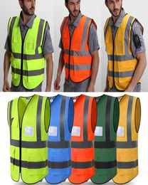 Men039s Vests 2021 HiVis Visibility Security Work Vest Two Tone Reflective Jacket Safety Cloth Loose Reflect Light8980267