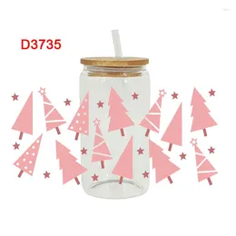 Window Stickers UV DTF Transfer Sticker Christmas Themed For The 16oz Libbey Glasses Wraps Bottles Cup DIY Waterproof D3735