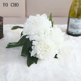 Decorative Flowers 5pcs/lot Silk Big Peony Wedding Bridal Bouquet Artificial