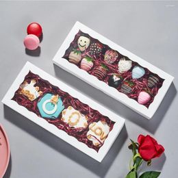 Gift Wrap Cookie Boxes With Window Auto-Popup Food Bakery Treat Packaging For Macaron Cakesicle Chocolate Coverd Ore Strawberry