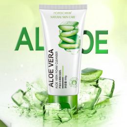 Aloe Facial Foam Cleanser Gel Deep Pore Cleansing Remove Blackheads Face Wash Skin Care MH88