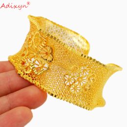 Bangles Adixyn Openable Curved Shape Bangle for Women Gold Color Dubai Bracelet Copper African BOHEMIA Jewelry Middle East Gifts N032319