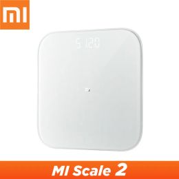 Control Original Xiaomi Mijia Scale 2 Bluetooth 5.0 Smart Weighing Scale Digital Led Display Works with Mi fit App for Household Fitness