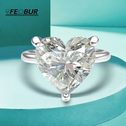 1010mm 4CT Heart Engagement Rings for Women GRA Certified Solitaire Diamond Wedding Band 925 Sterling Silver Ring 240402