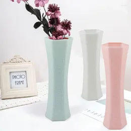 Vases Plastics Flower Modern Ceramic Look Vase For Flowers Unbreakable Geometric Home Office Cafe