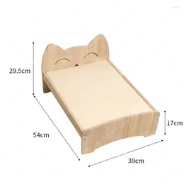 Cat Carriers Pet Bed Wooden Mat Summer Solid Wood Princess Ground Removable And Washable Nest Four Seasons House