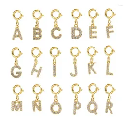 Charms Initial Letter Pendant Women Zirconia Crystal 26 Pendants For Necklace Earring Jewellery Accessories