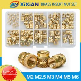M2 M2.5 M3 M4 M5 M6 Brass Insert Nut Set Heat Hot Melt Thread Copper Knurled Embedment Nut or Bolt For 3D Printer Assortment Kit