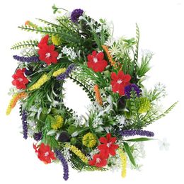 Decorative Flowers Home Door Decoration Pendant Wreaths For Front Outside Spring Farmhouse Summer Light Decorations Indoor Flower