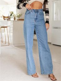 Women's Jeans Woman Y2k Wide Leg Pants High Waist Mom Korean Fashion Denim Trousers Blue Jean Pantalon Large Femme Streetwear