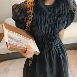 Womens Summer Pleated Dress Woman Y2k Casual Maxi Long Sundresses Kawaii Female clothing Tunics Black Sexy Urban Prom 240402