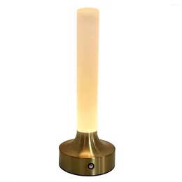 Spoons Candle Table Lamp Long Style For Bedroom Rechargeable Wireless Touch Camping Type-C Desk Gold