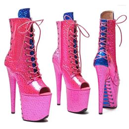 Dance Shoes 20CM/8inches PU Upper Modern Sexy Nightclub Pole High Heel Platform Women's Ankle Boots 595