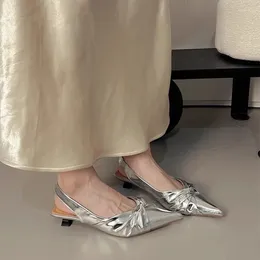 Sandals Women Pointed Toe Fashion Dress Heels Shoes Summer Walking Slippers 2024 Trend Flip Flops Zapatillas Femme Slides