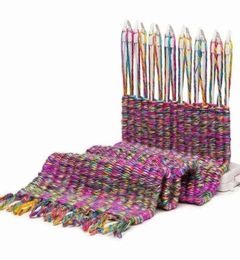 Plastic Manual Scarf Knitting Machine Diy Loom Rectangular Yarn Hobby Weaving Tool Kits Child Educational Toys Craft Needlework l16682757