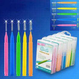 20/40Pcs L Shape Push-Pull Interdental Brush Orthodontic Toothpick Teeth Whitening Tooth Pick ToothBrush Oral Hygiene Care