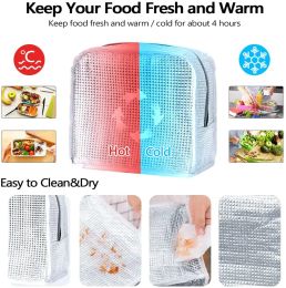 Lunch Bag for women Insulated Picnic Carry lunch pouch Thermal Portable Lunch Box Bento Pouch Lunch Container Food Storage Bags