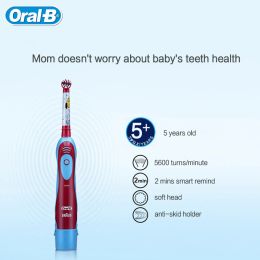 Oral-B Children's Battery Powered Electric Toothbrush Oral Dental Clean Waterproof Kids Toothbrush Replace Heads For Age 3+