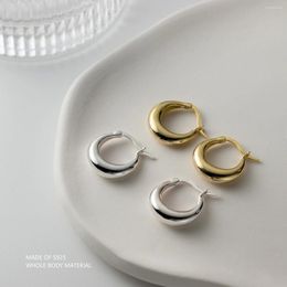 Hoop Earrings LAVIFAM Inner 10mm 925 Sterling Silver Heavy Water Drop Round Ear Buckle Hoops INS Simple Curved Jewellery