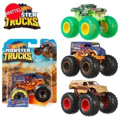 Original Hot Wheels Car Monster Truck 1/64 Giant Wheels Muscle Jeep Big Feet Voiture Model Toys for Boys Children Birthday Gift