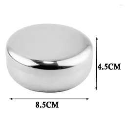 Bowls 4.5X12CM Korean Stainless Steel Rice Bowl Dish Restaurant Traditional Tableware Single Layer Steamed With Lid