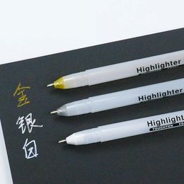 23pcs Permanent Art Paint Marker Set 0.7mm White Gold Silver Gel Pen Metalic Marker Pens for Kids Black Paper Writing Painting