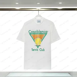 Casablanca Cotton Loose Men's and Women's Shirts Men's Designer T-shirts Rainbow Mushroom Letter Printed Short sleeved Top