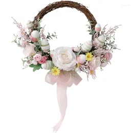 Decorative Flowers Q1JB Artificial Flower Wreath For Easter Front Door Window Hanging Decoration Simulation Garlands Parties And Gatherings