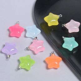 10pcs/lot Mixed Cute Resin Star Charms Pendants DIY Bracelets Necklaces Earrings for Jewellery Making Finding Keychain 20x17.5mm