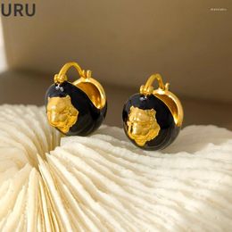 Dangle Earrings Modern Jewelry Geometric Black White 2024 Trend High Quality Copper Metal Drop For Women Gift