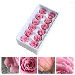 Decorative Flowers 12 Pcs/Box Preserved Flower Bride Fresh Christmas Decorations Bouquet Accessory