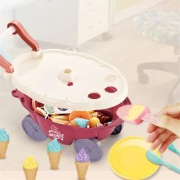 36PCS Ice Cream Candy Trolley House Play Toys Candy Car Ice Cream Candy Cart House Brain Game Kids Toys Children's Gift Toys Set