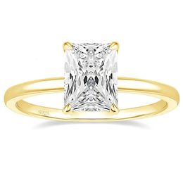 3CT 925 Sterling Silver Engagement Rings Radiant Cut Solitaire Cubic Zircon Wedding Promise Ring Bands for Women 240402