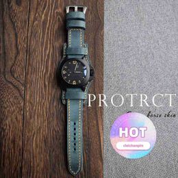 Fashion Mens Watches Luxury Pure Handmade Watch Strap Crazy Horse Leather Is Suitable for 441 24 Custom Various Straps Wristwatches Styles