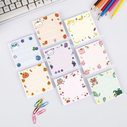 Fruit Notepad Grid Square Self-adhesive Memo Pad Avocado Sticky Note Decal Scrapbooking DIY Kawaii Stationery School Supplies