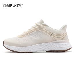 Boots Onemix White Running Shoes for Men Outdoor Women Athletic Sneakers Marathon Sport Walking Shoes Travel Trekking Jogging Footwear