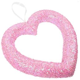 Decorative Flowers Valentine's Day Hollow Heart Sign Wall Hanging Decoration