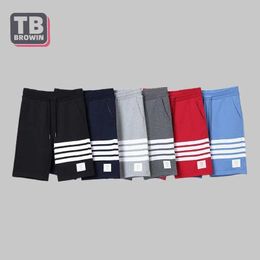 Men's Shorts TB casual shorts four stripes summer men Tom trend drstring cotton brand sports couple shortsC240402
