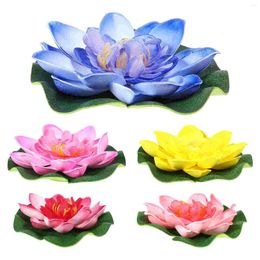 Decorative Flowers 5 Pcs Artificial Lotus Simulation Plant Wedding Decor Home Water Flower