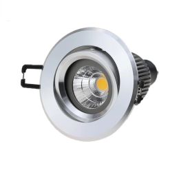 Cutout 65mm Round Chrome LED Recessed Ceiling Light Adjustable Fixture for GU10 MR16 Fitting Mounting Ceiling Spot Lights Frame