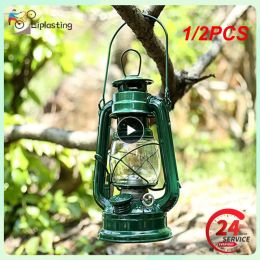 Tools 1/2PCS 19cm Retro Outdoor Camping Kerosene Lamp Oil Light Lantern Style Decor Multifunction Iron Camping Lamp Mediterranean
