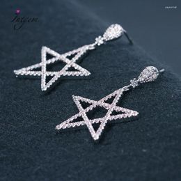 Dangle Earrings Silver 925 Drop Fashion Hanging Shiny Zircon Star For Women Korean Original Design Fine Jewelry Gift