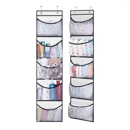 Storage Boxes Space-saving Bag Mesh Pocket Organizer Efficient Over Door Hanging With 5 Pockets For Hats