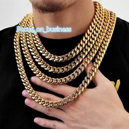 Hot Sale 12mm Hip Hop Stainless Steel Cuban Necklace Customised 18K Gold Cuban Link Chain