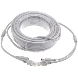 5M/10M/15M/20M/30M Optional Grey CAT5/CAT-5e Ethernet Cable RJ45 + DC Power CCTV Network Lan Cable For System IP Cameras
