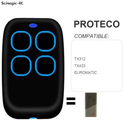 For PROTECO TX312 TX433 EUROMATIC Remote Control for gate 433MHz Duplicator Replacement Command Garage Door Opener 433.92mhz