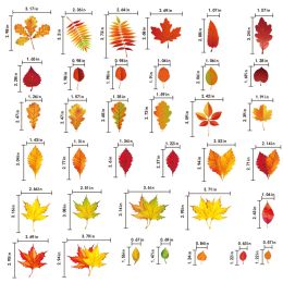 DIY Window Wall Sticker Home Decor Double Side Printing No Glue Autumn Maple Leaves Wall Art PVC Sticker Decals for Glass Door