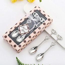 Spoons Heart-shaped Coffee Spoon Bridal Shower Party Favor 8pcs Double Heart Couple Teaspoons Wedding Favors Guests