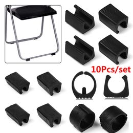 10pcs/Set U Shaped Black Chair Leg Pad Non-Slip Anti-Front Tilt Damper Stool Floor Protector Durable Plastic Tube Caps Useful